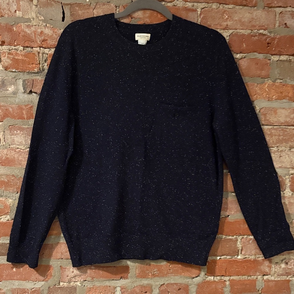 Club Monaco Men's Navy Blue 100% cashmere Sweater